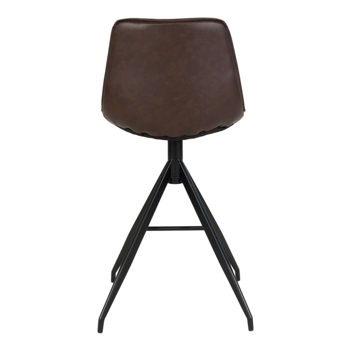 Monaco Counter Chair - Brown, PU/Steel, 51x44x96 cm - Set of 2 - House Nordic ApS