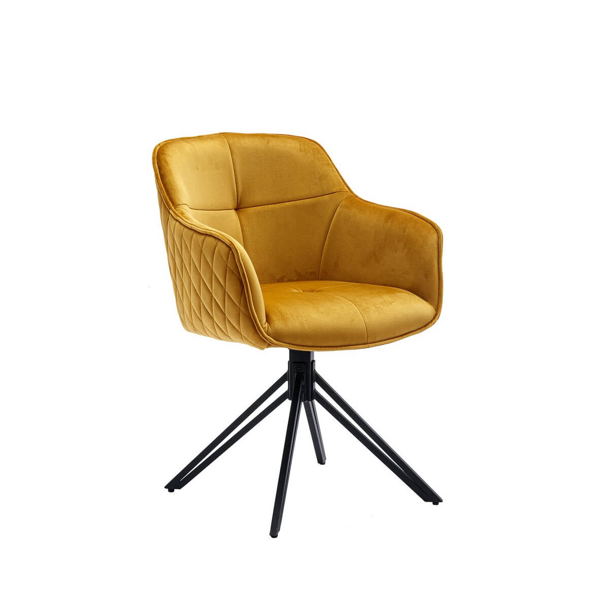 Armchair with yellow honeycomb quilting - SalesFever