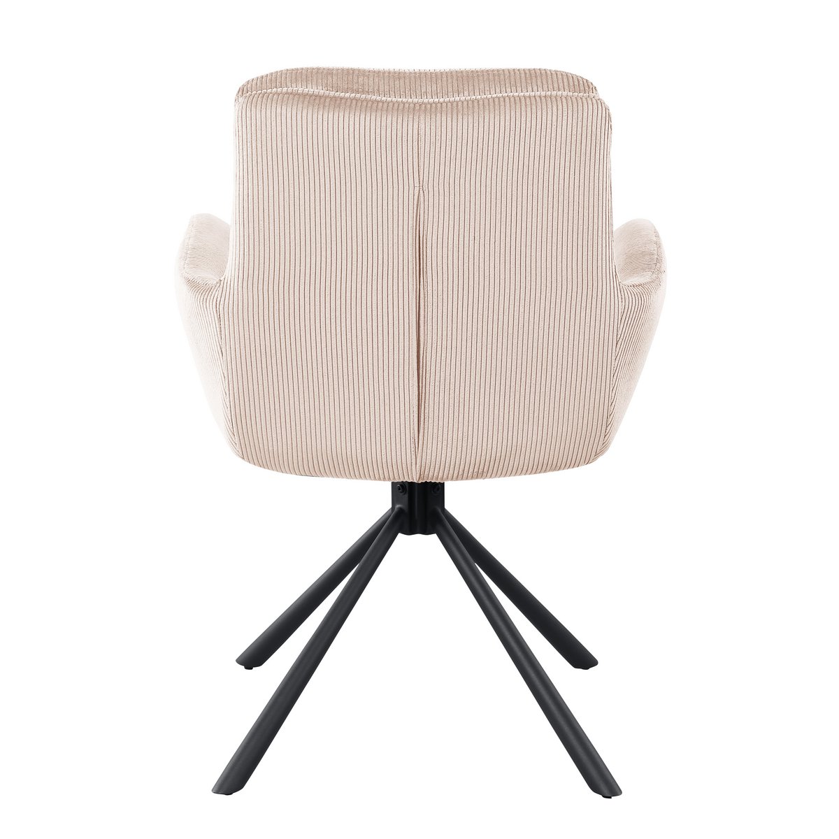 Draaifauteuil Beige – Corduroy-Look met Zwart Metalen Frame - SalesFever - Casanovio