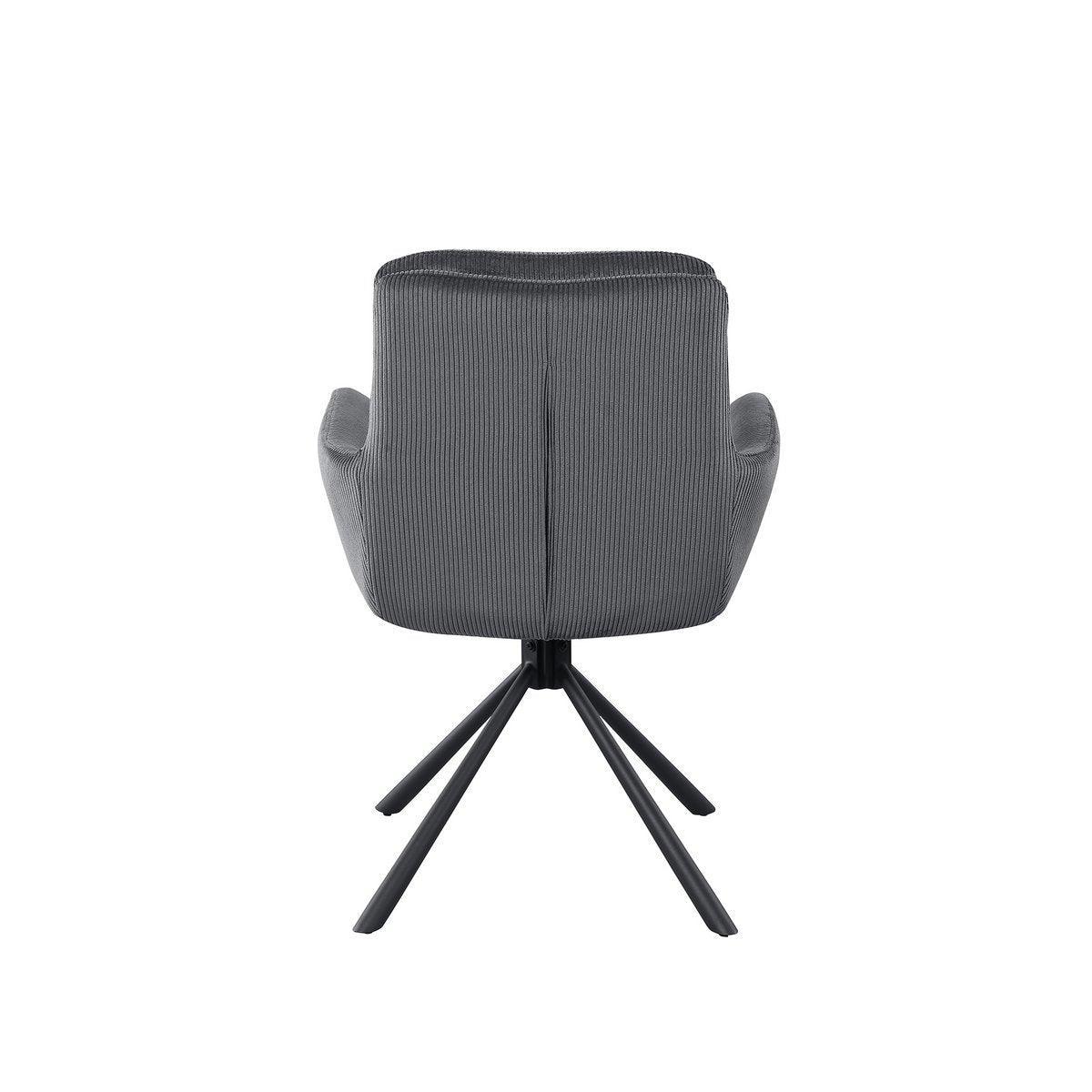 Draaifauteuil Donkergrijs – Corduroy-Look met Zwart Metalen Frame - SalesFever - Casanovio