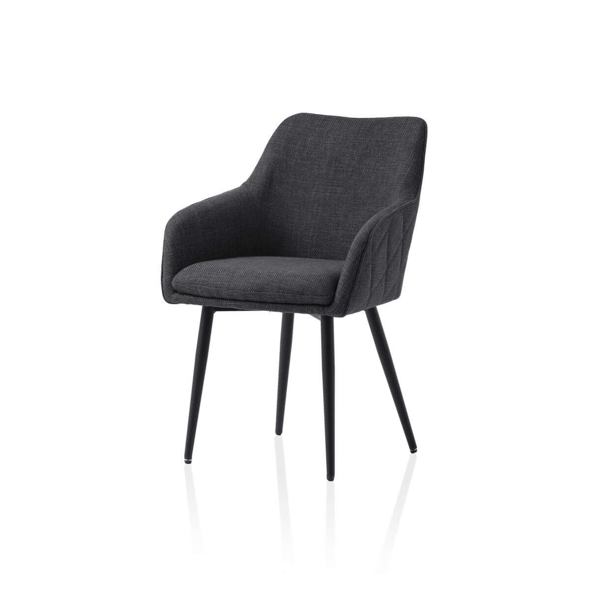 Dining room chair structured fabric anthracite - SalesFever