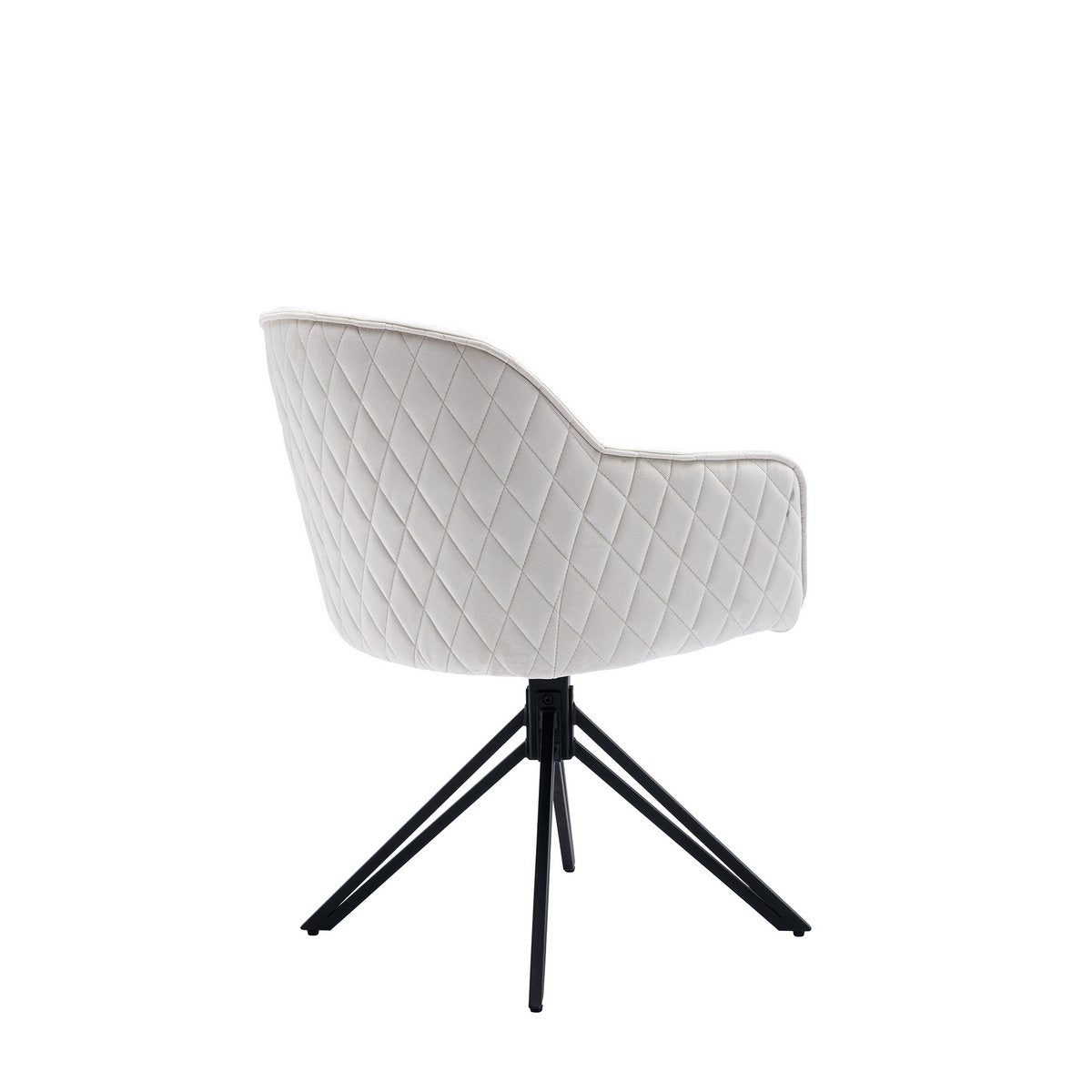 Eetkamerstoel Beige Honingraat - Draaifunctie 360° & Zwart Metalen Onderstel - SalesFever - Casanovio