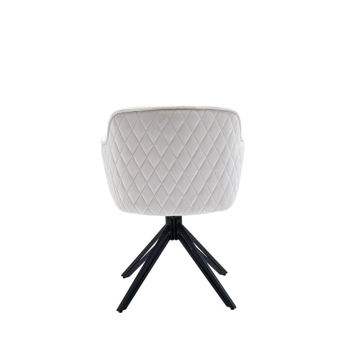 Eetkamerstoel Beige Honingraat - Draaifunctie 360° & Zwart Metalen Onderstel - SalesFever - Casanovio