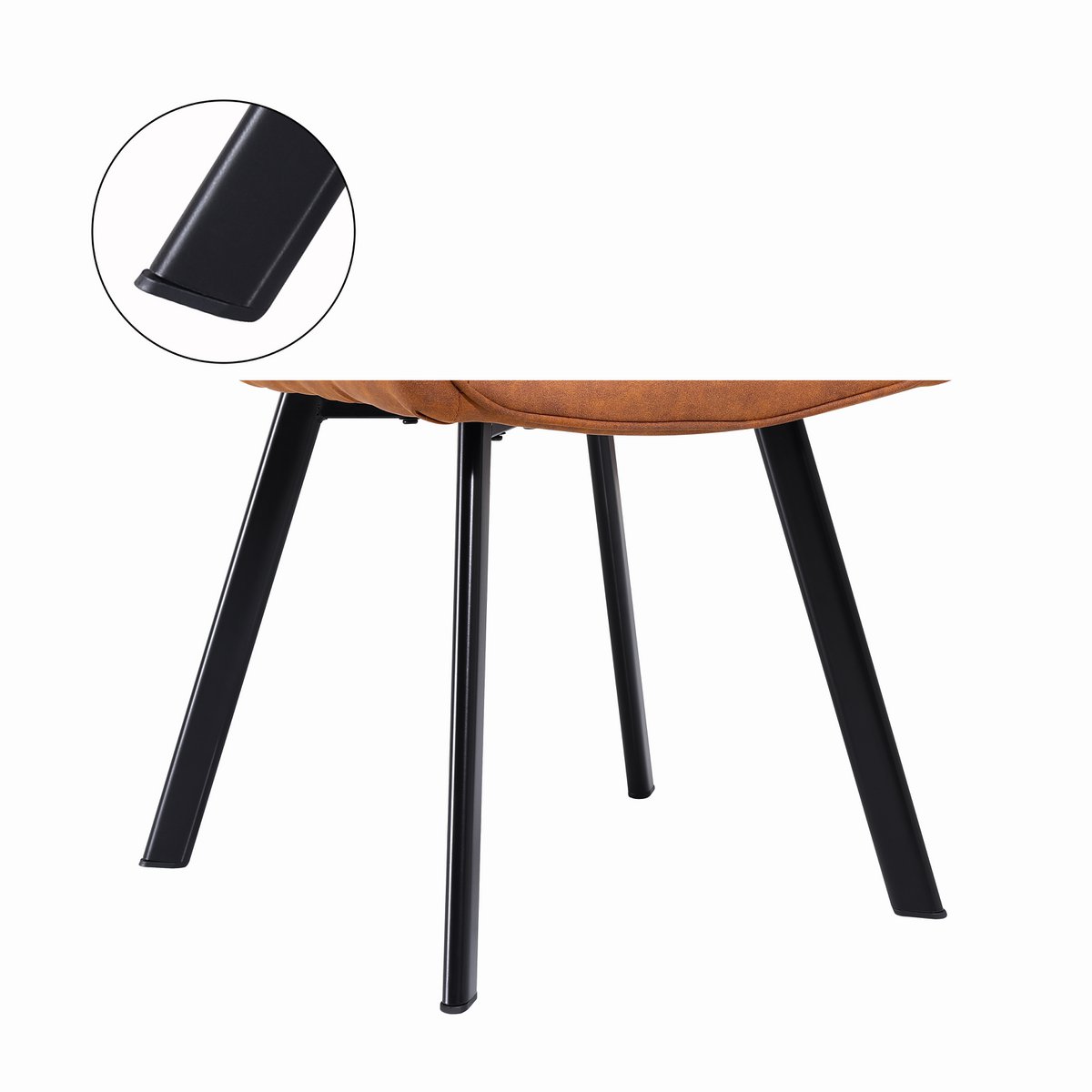 Eetkamerstoel Fluweellook Bruin met Zwart Metalen Frame – Diamantstiksel & Armleuningen – Set van 2 - SalesFever - Casanovio