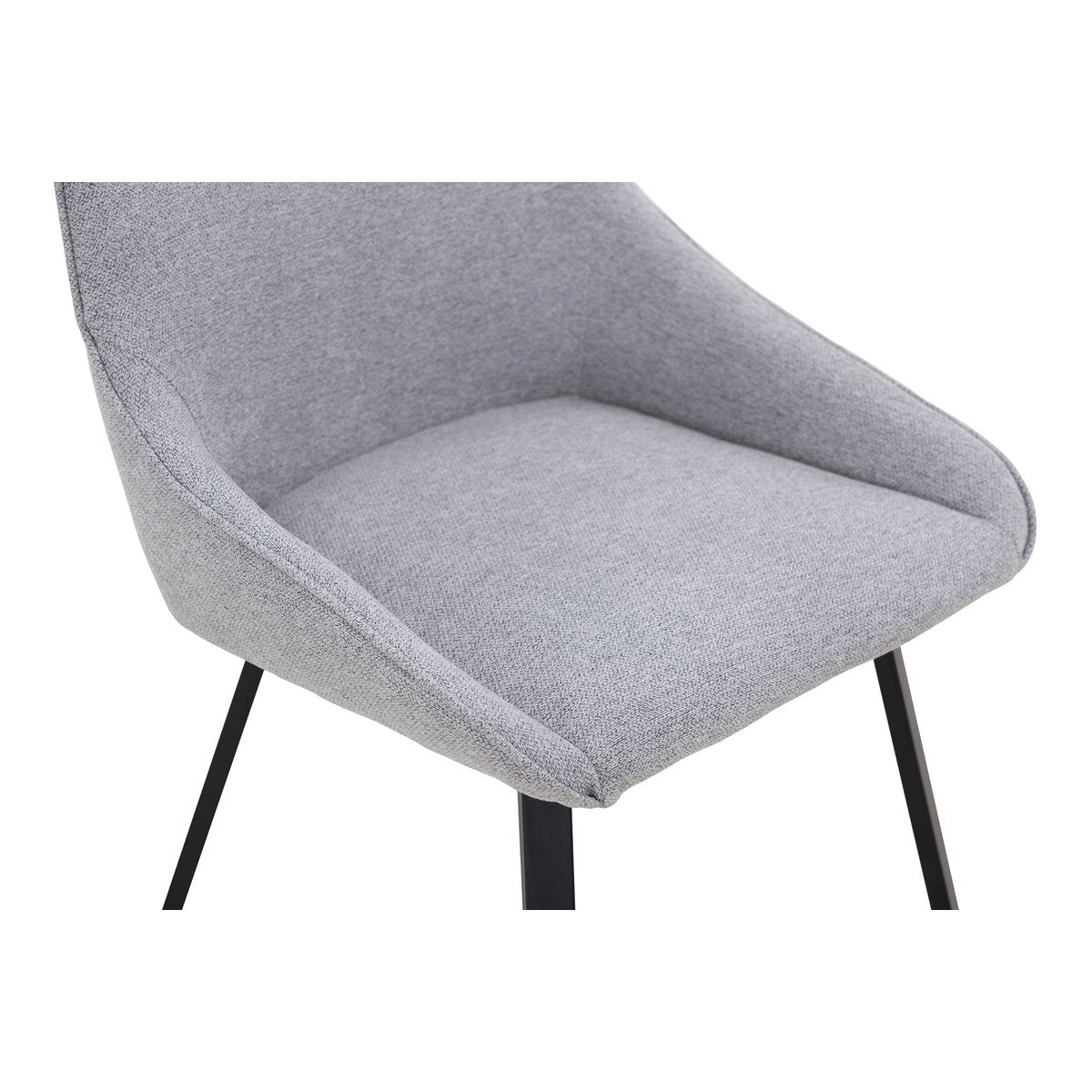 Eetkamerstoel Grijs – Structuurstof in Katoenlook met Zwart Metalen Frame – Set van 2 - SalesFever - Casanovio