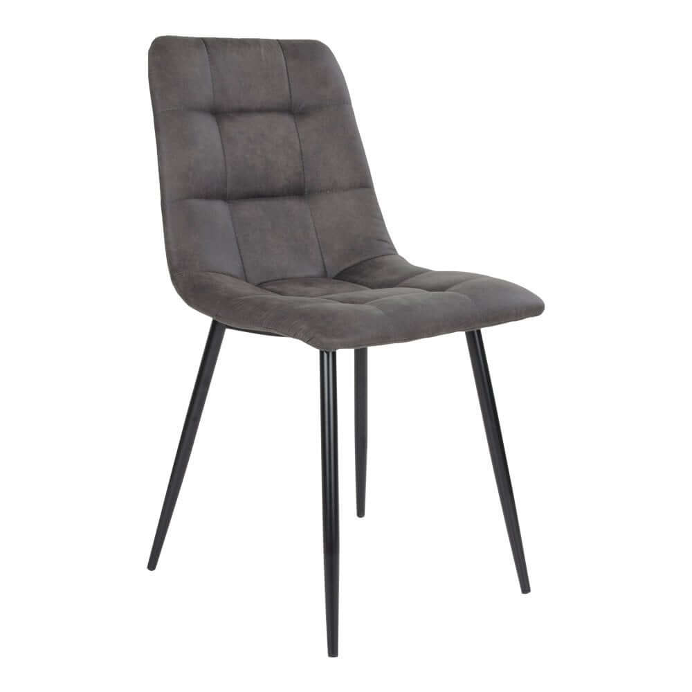 Middelfart Dining Chair - Microfiber, Steel, Grey - Set of 2 - House Nordic ApS