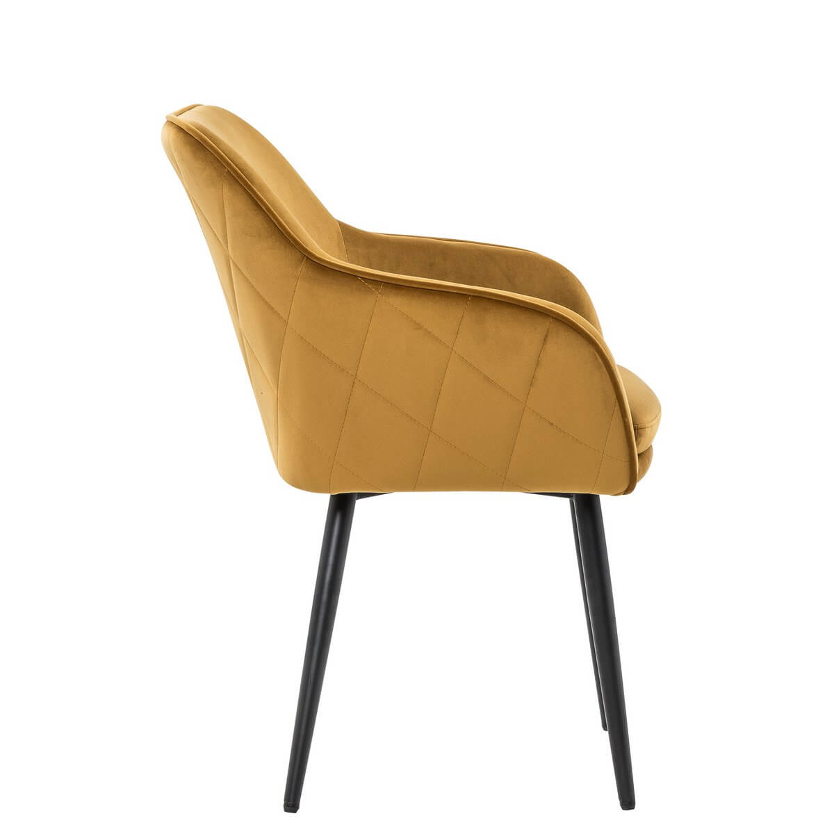 Dining chair mustard yellow velvet - SalesFever