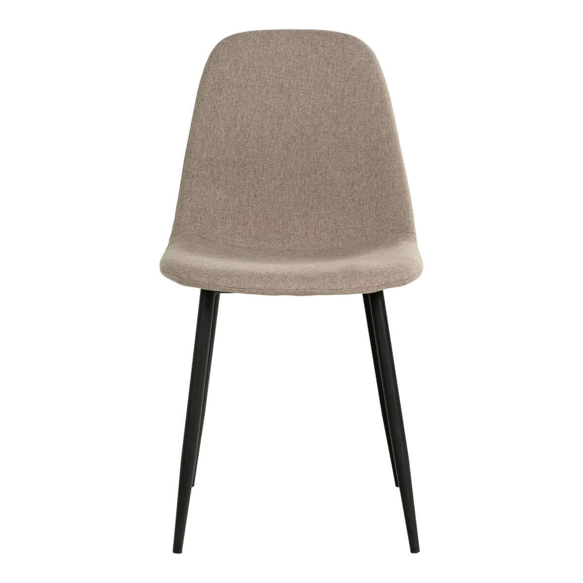 Stockholm Dining Chair - Stone, Polyester, Black Metal Legs - Set of 2 - House Nordic ApS