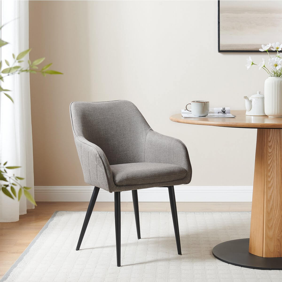 Dining room chair structural fabric taupe - SalesFever