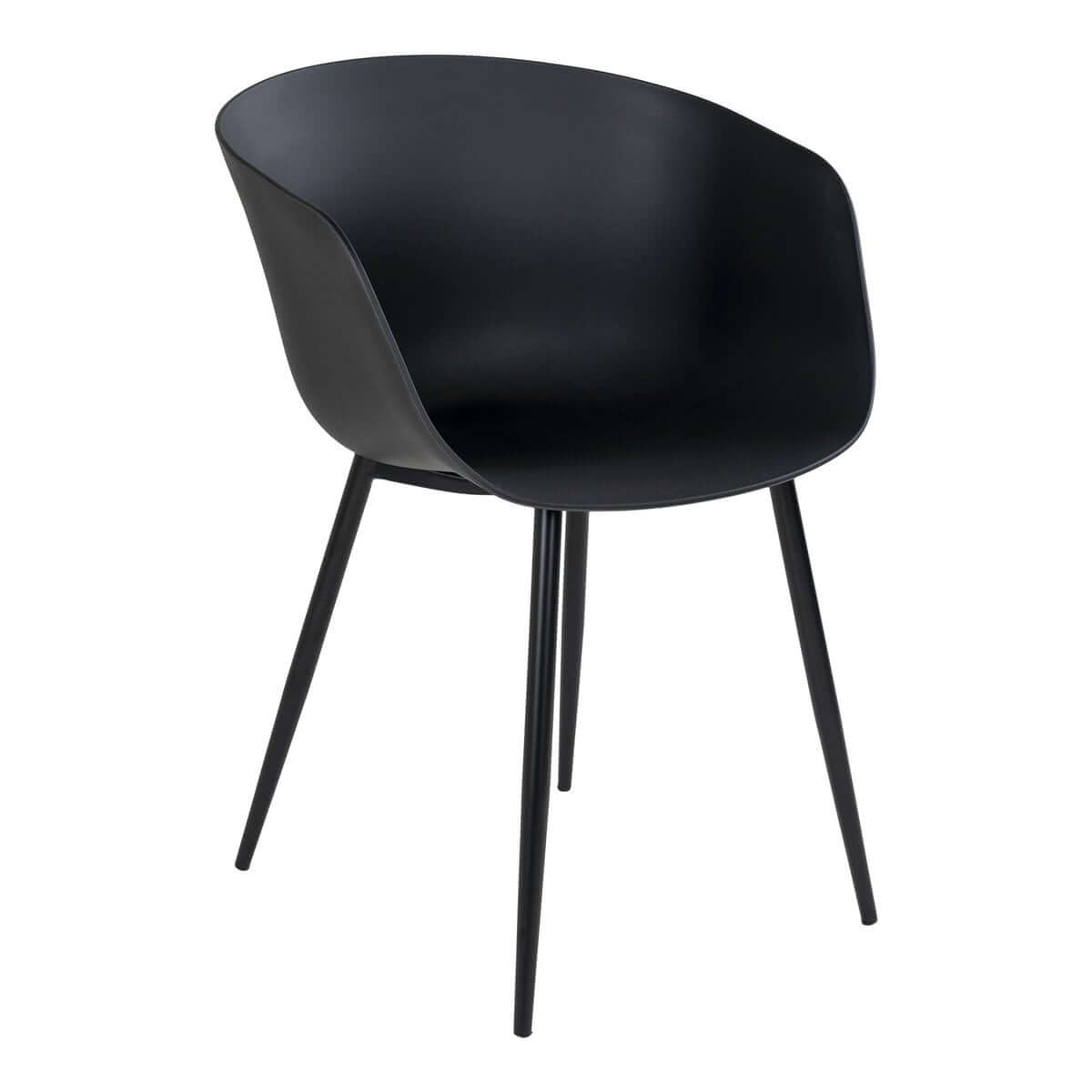 Roda Dining Chair - Black, PP/Steel, 53x54.5x79 cm - Set of 2 - House Nordic ApS