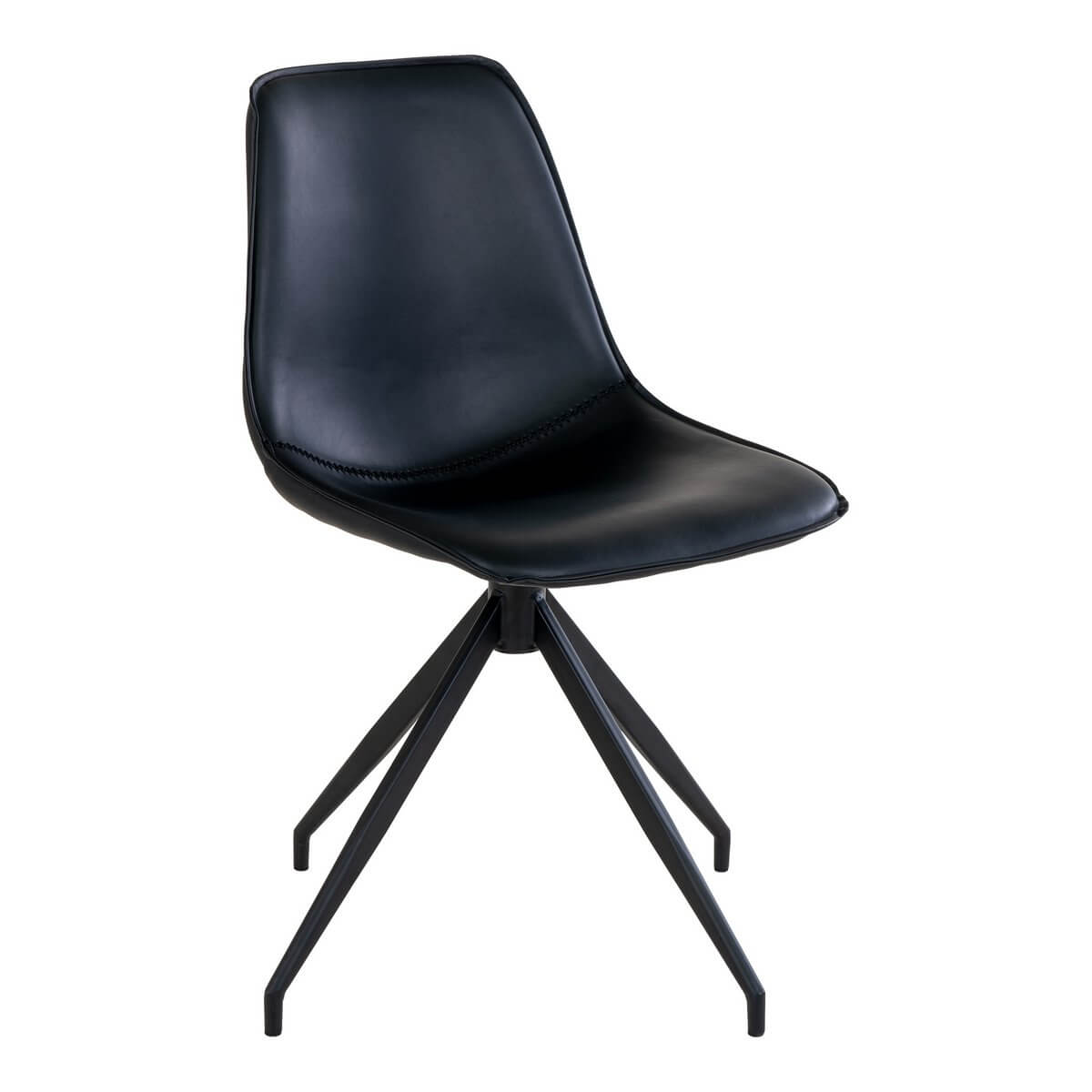 Monaco Dining Chair - Black, PU/Steel, 56x48x86 cm - Set of 2 - House Nordic ApS