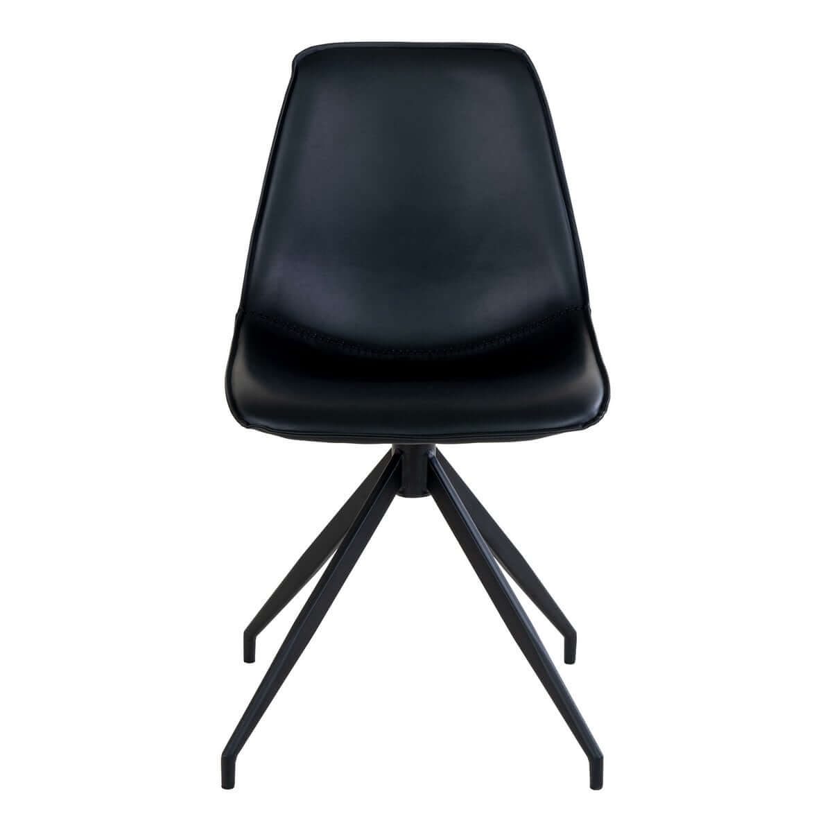 Monaco Dining Chair - Black, PU/Steel, 56x48x86 cm - Set of 2 - House Nordic ApS