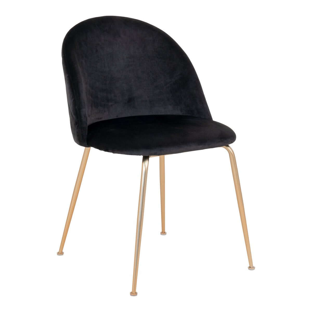 Geneve Dining Chair - Velvet, Steel, Black - Set of 2 - House Nordic ApS