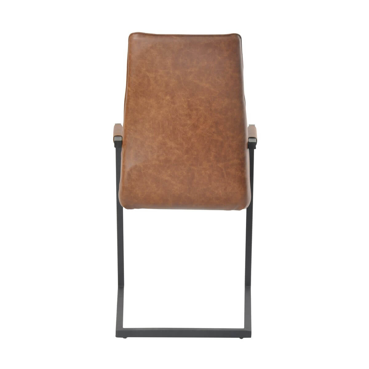 Dining chair, set of 2, light brown, imitation leather look - SalesFever