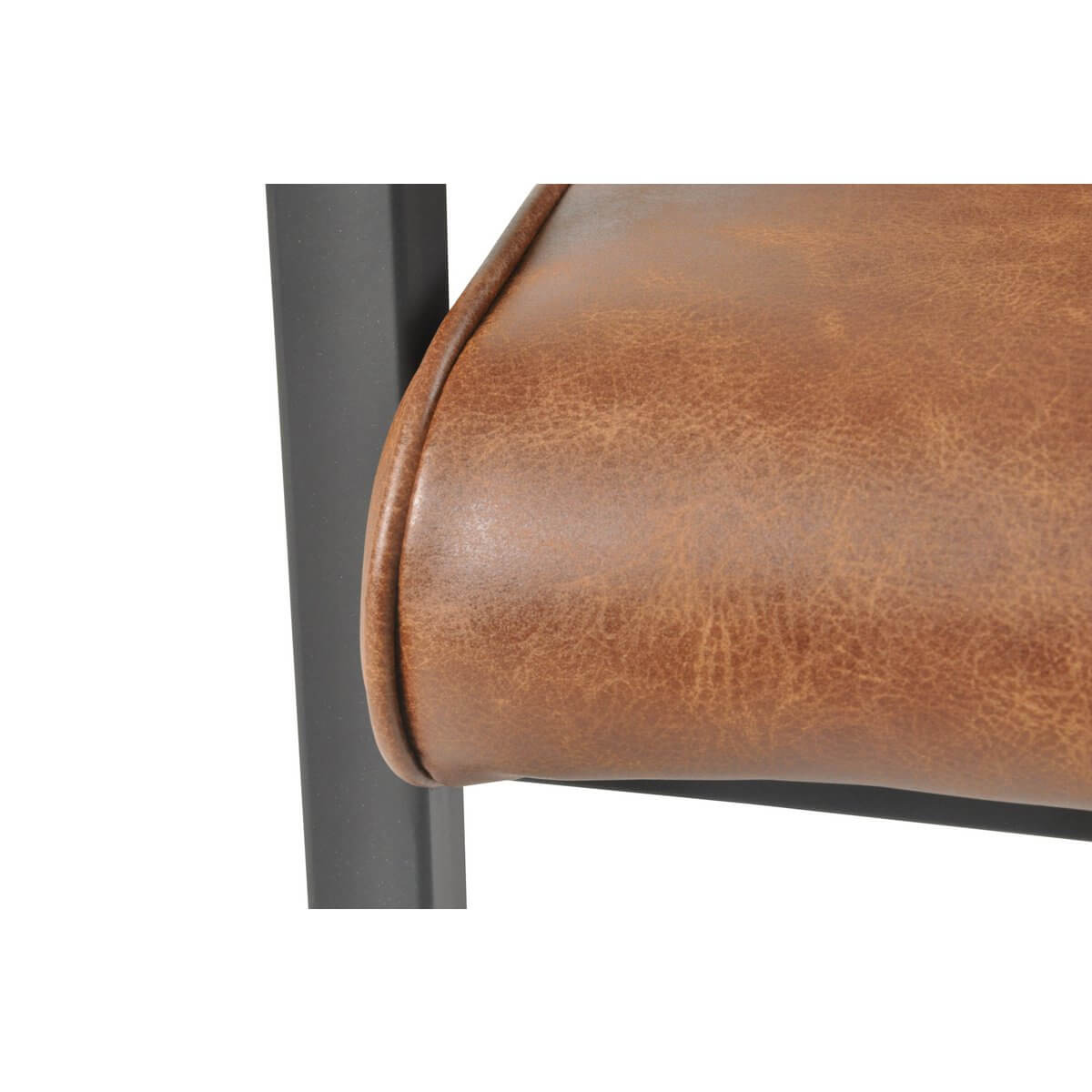 Dining chair, set of 2, light brown, imitation leather look - SalesFever