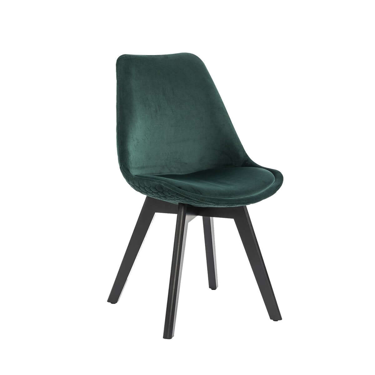 Set of 2 dining chairs in green velvet - SalesFever