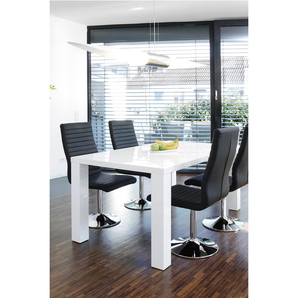 Dining room chairs black faux leather look set of 4 - SalesFever