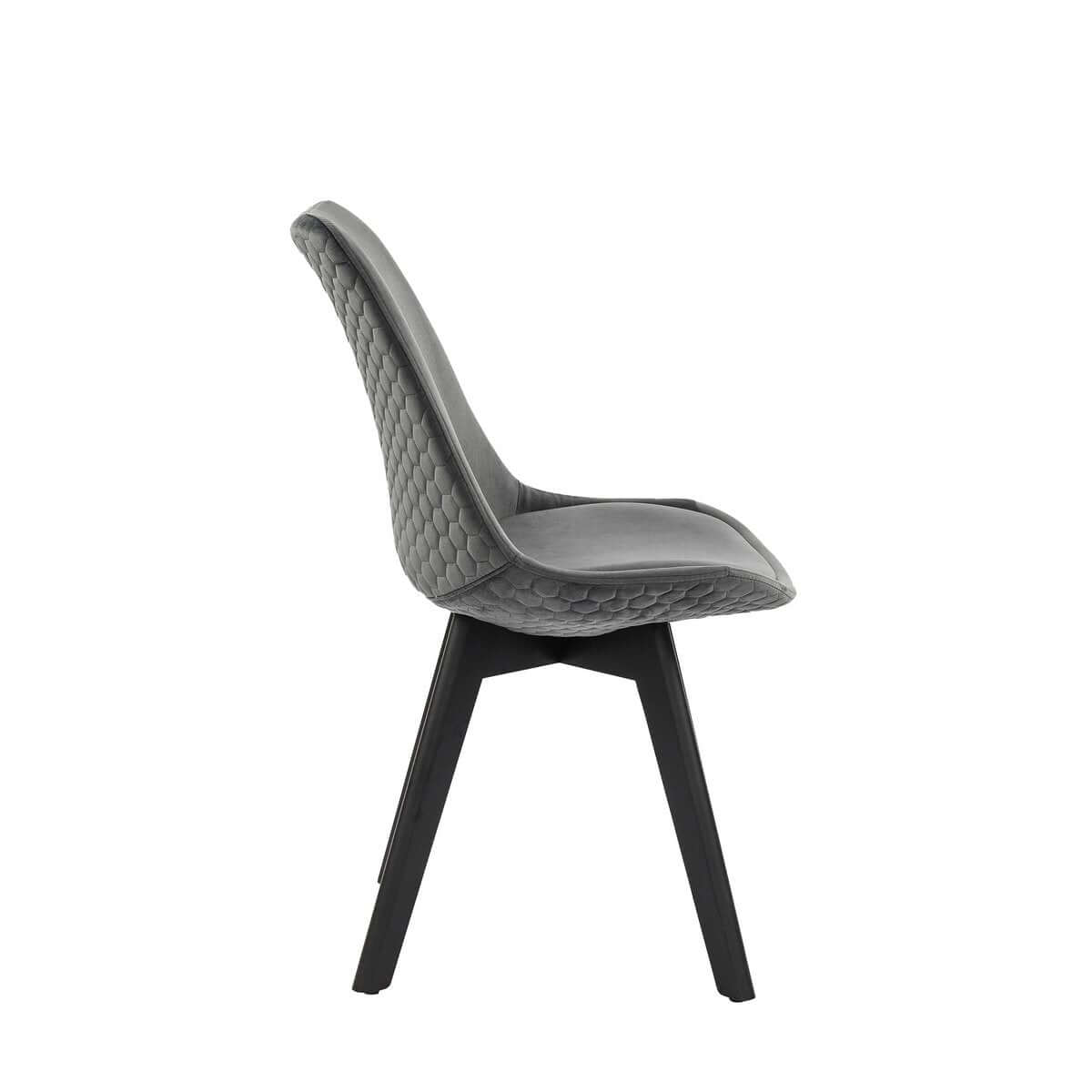 Dining room chair set of 2 gray velvet - SalesFever