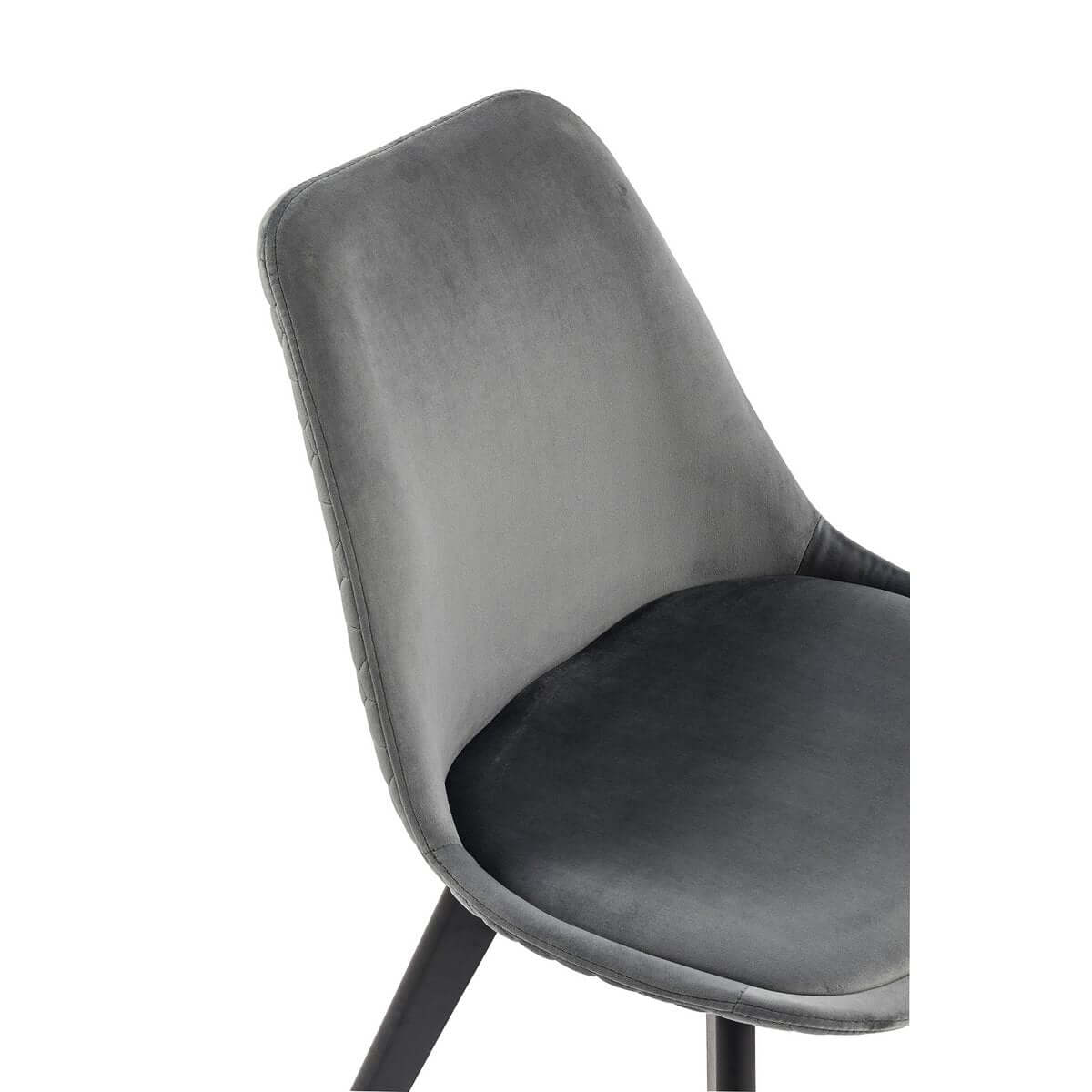 Dining room chair set of 2 gray velvet - SalesFever