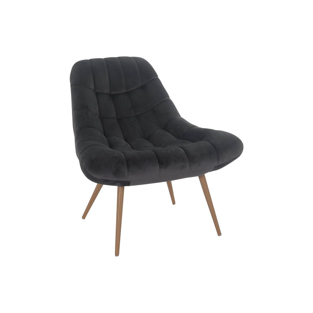 Armchair XXL velvet gray metal wood look - SalesFever