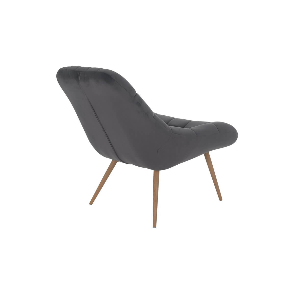 Armchair XXL velvet gray metal wood look - SalesFever