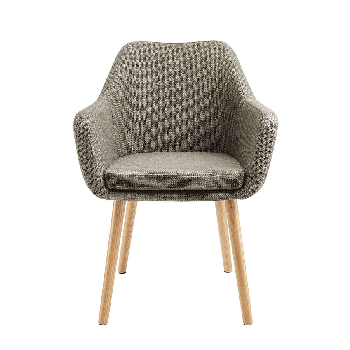Armchair in brown structural fabric - SalesFever