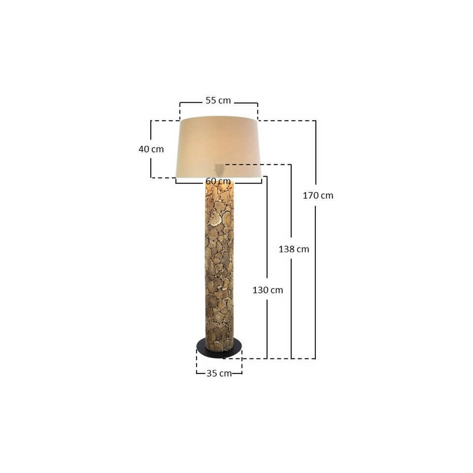 Floor lamp driftwood natural/white 170 cm - SalesFever