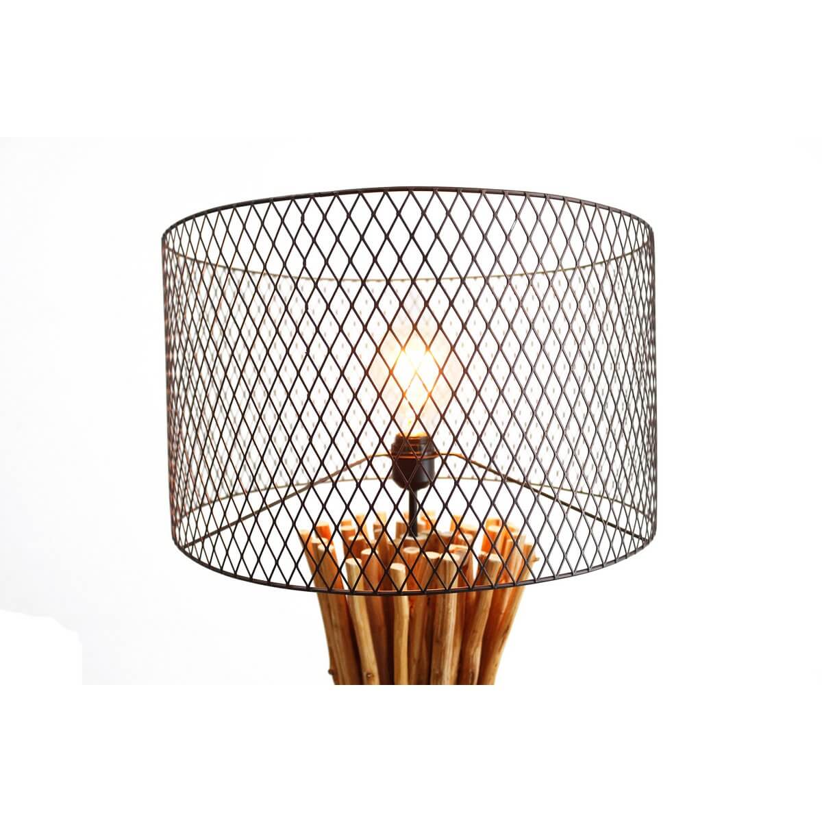 Floor lamp driftwood natural/black 149 cm - SalesFever