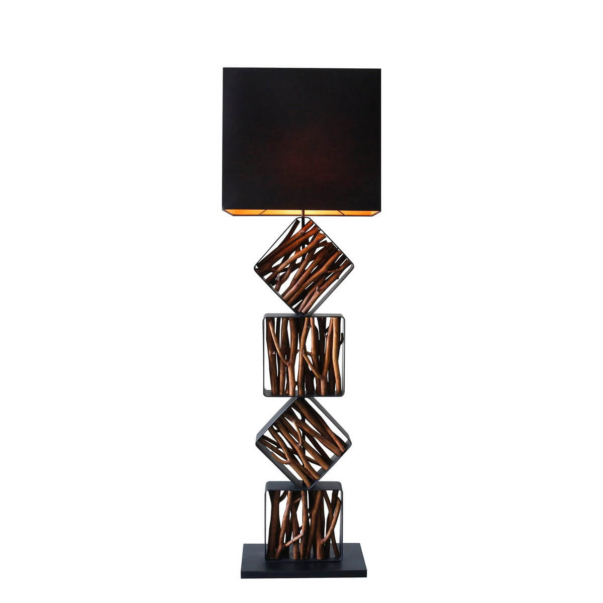 Floor lamp driftwood natural/black 155 cm - SalesFever