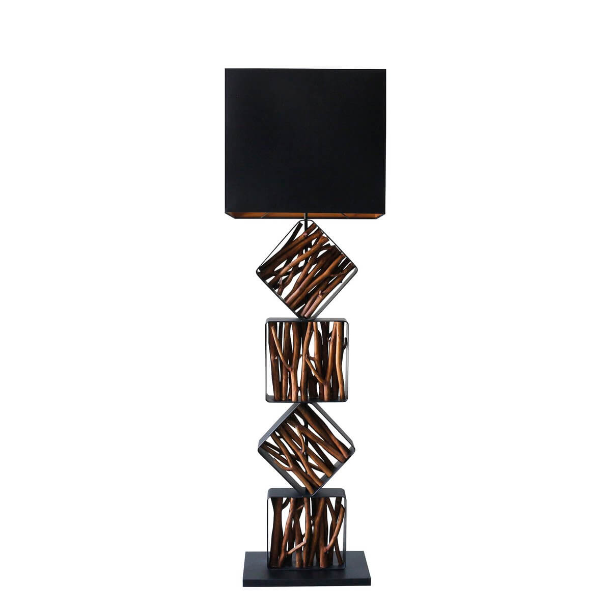 Floor lamp driftwood natural/black 155 cm - SalesFever