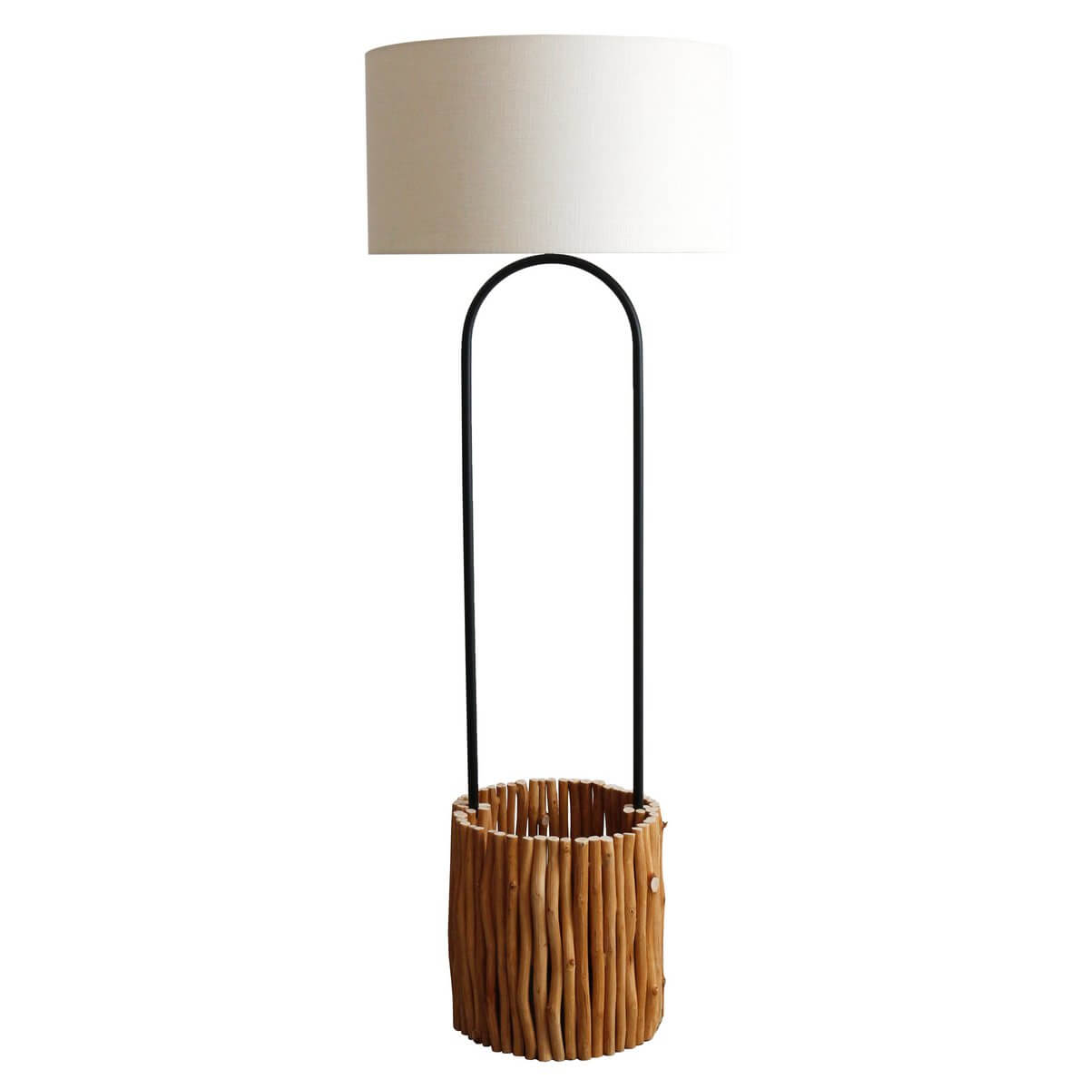 Floor lamp driftwood natural/white 155 cm - SalesFever