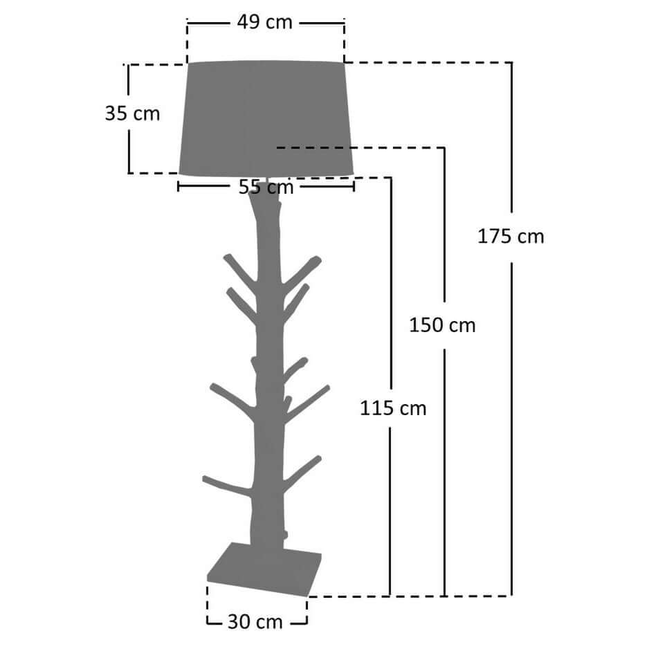 Floor lamp driftwood natural/white 175 cm - SalesFever