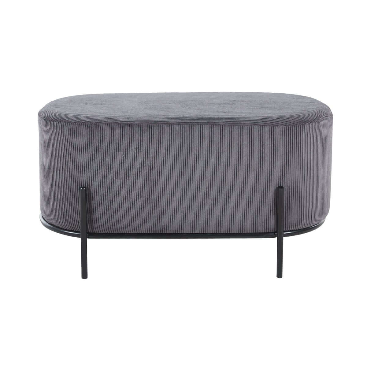 Polsterhocker Cord Optik Grau - SalesFever