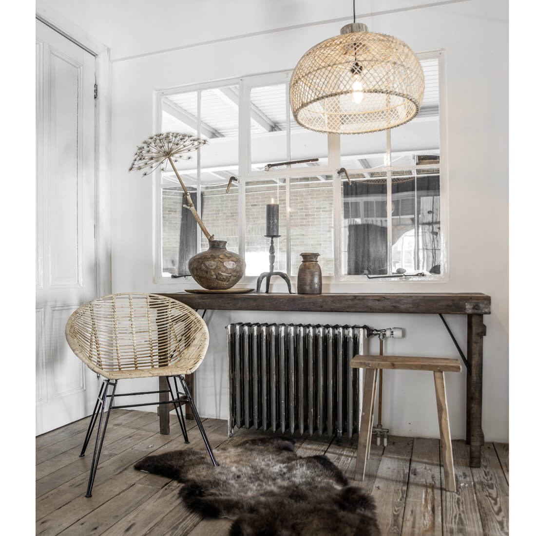 Maze hanging lamp Naturel Small - Raw Materials