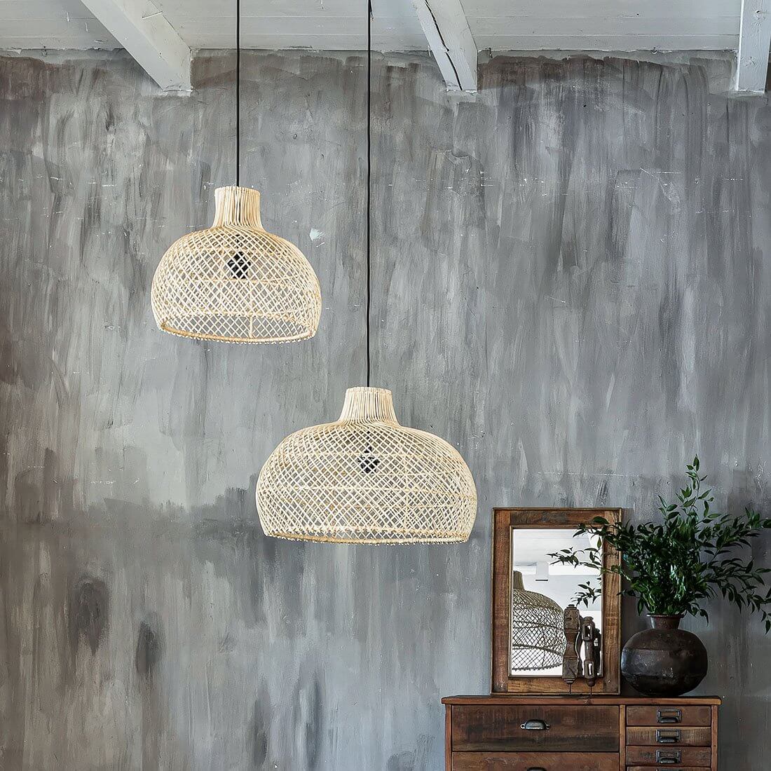 Maze hanging lamp Naturel Small - Raw Materials