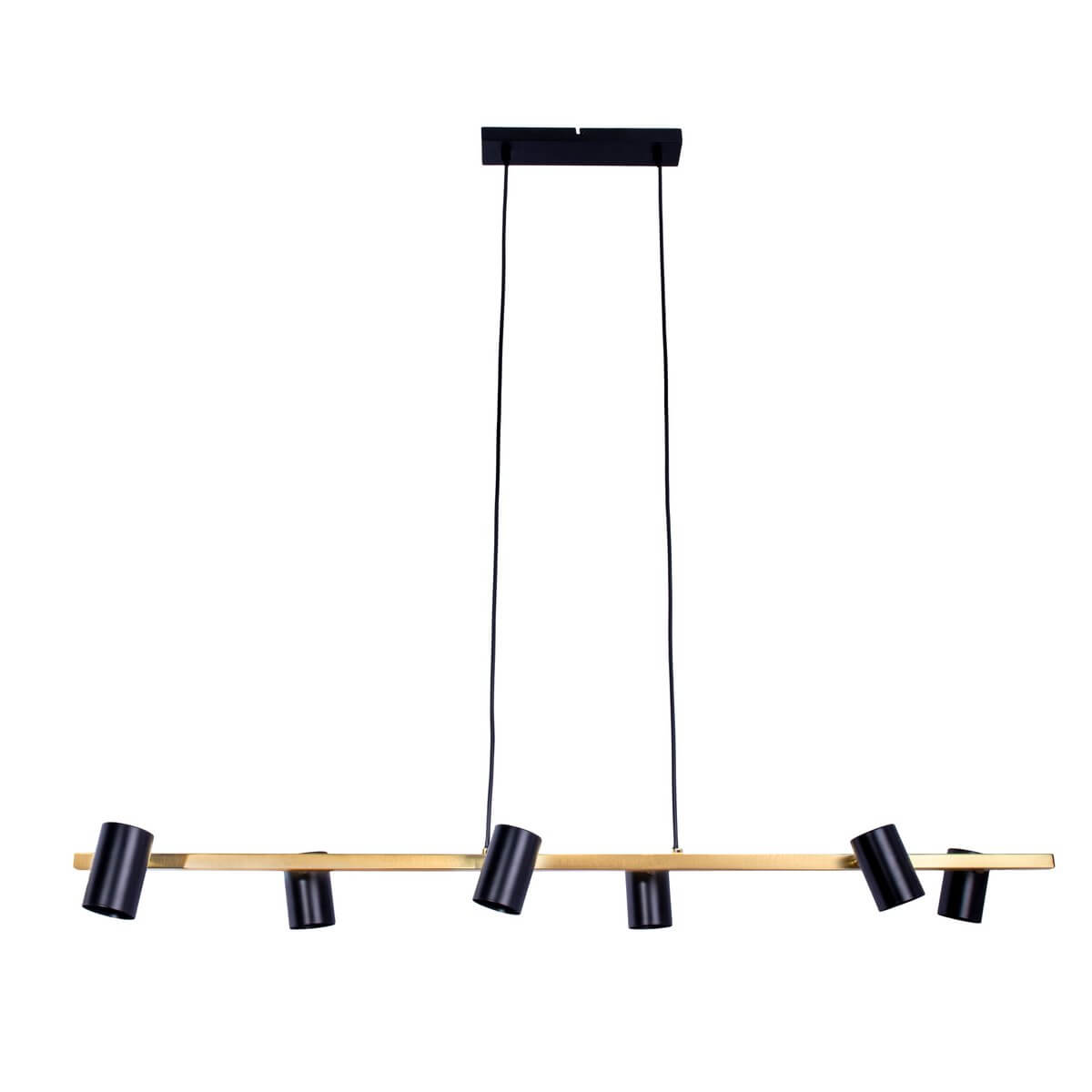 Hanglamp Zwart Goud 6-Lichts - Modern Industrieel Ontwerp