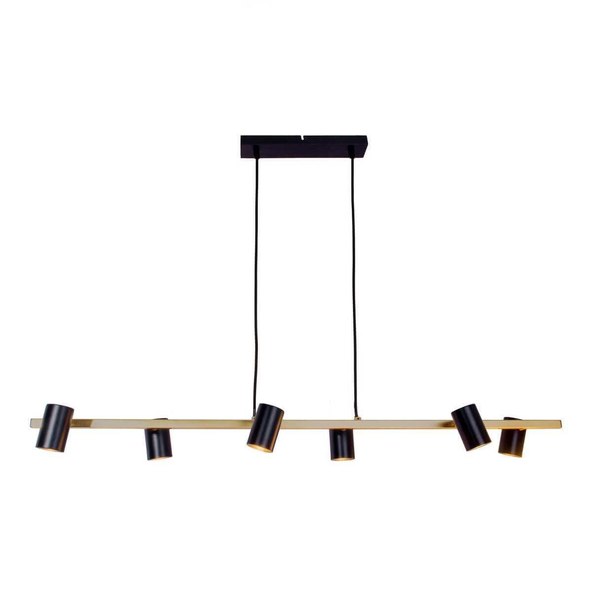 Hanglamp Zwart Goud 6-Lichts - Modern Industrieel Ontwerp