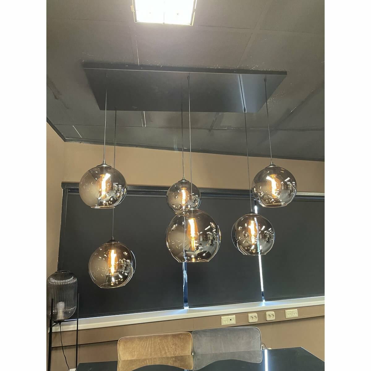 Hanging lamp Smoke Glass 6-Light - Luxury Living B.V.