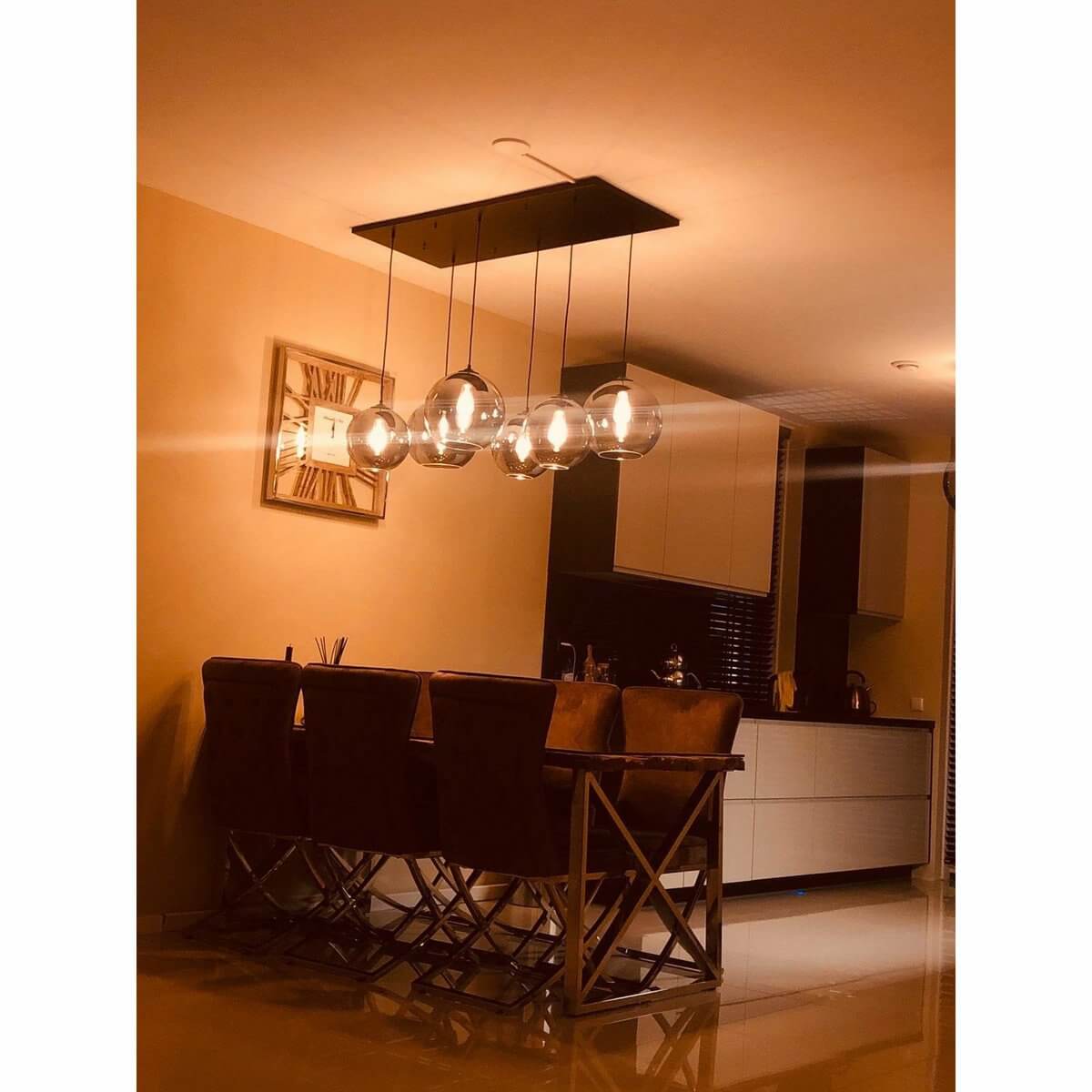 Hanging lamp Smoke Glass 6-Light - Luxury Living B.V.