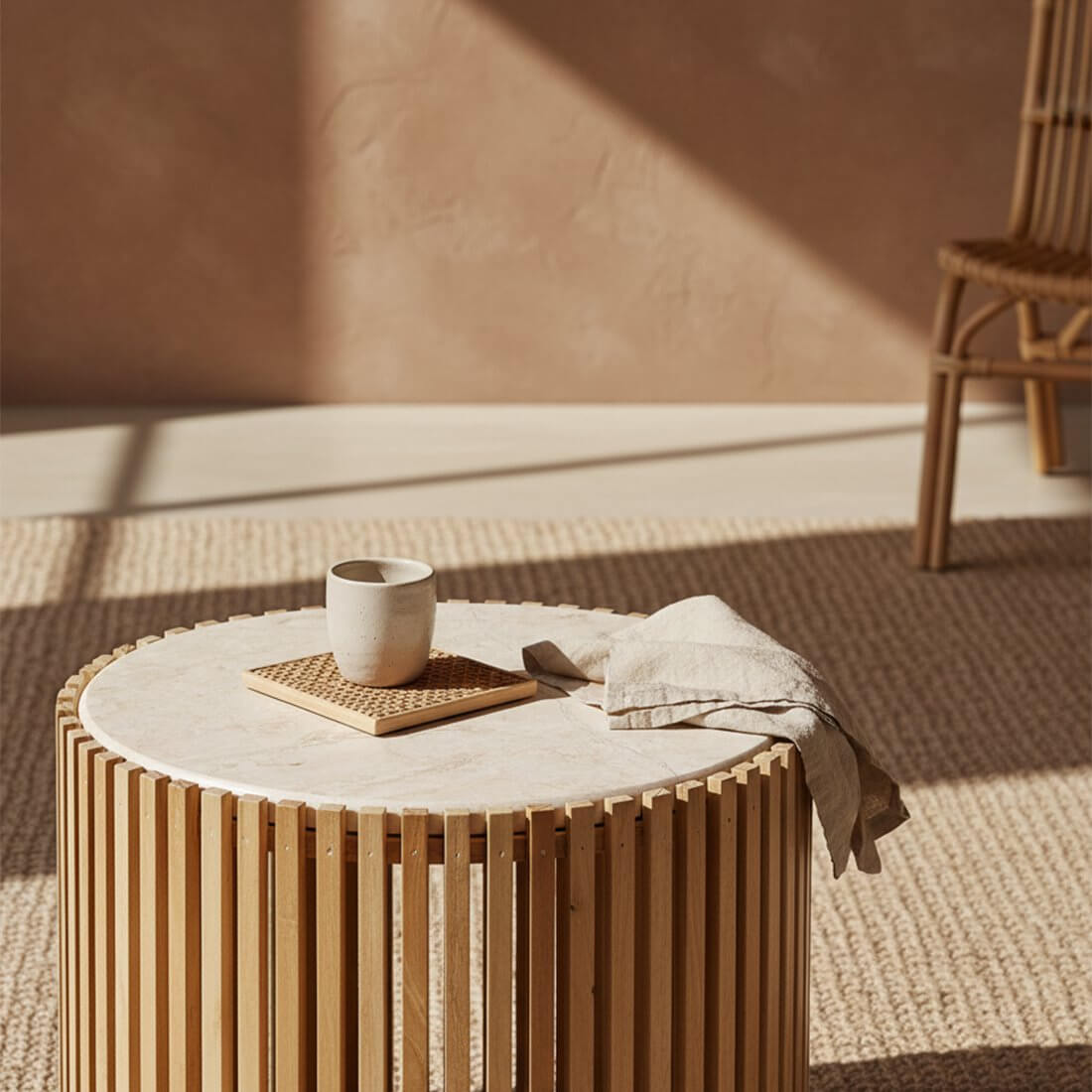 Infinity bijzettafel Round - Raw Materials