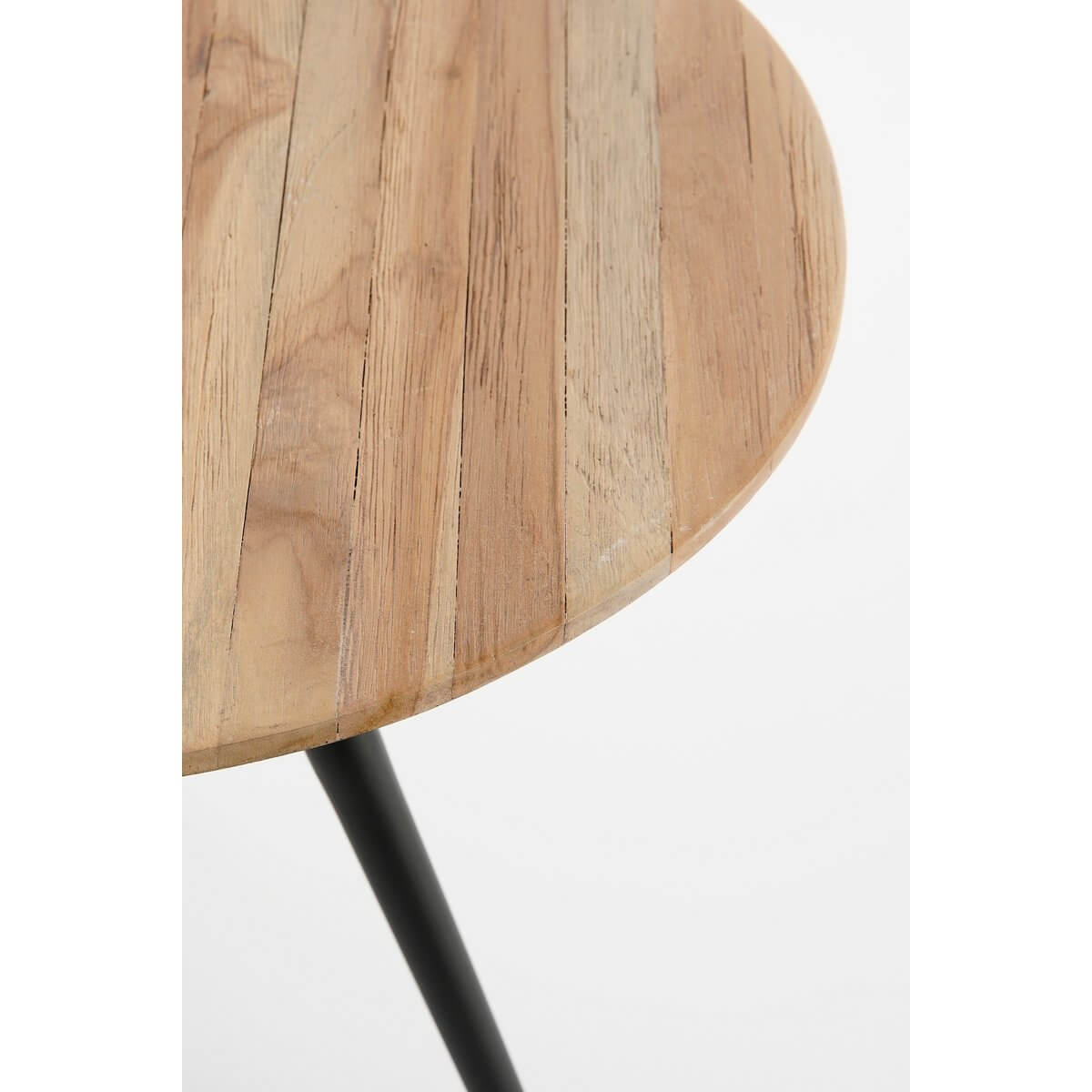 Jailey bijzettafels gerecycled teak bruin - met metalen poten - set van 2