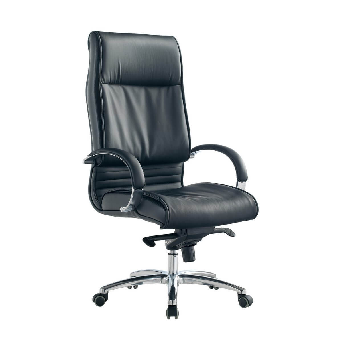 Office chair faux leather look black - SalesFever