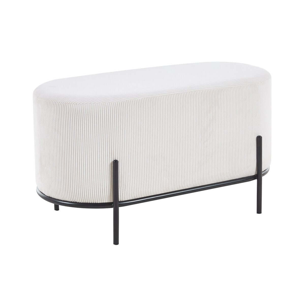 Upholstered stool cord optic beige - SalesFever