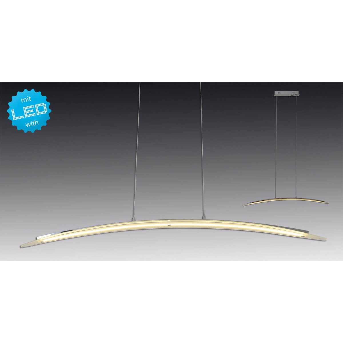 LED Hanglamp Metaal en Glas 100 Cm – Modern en Elegant