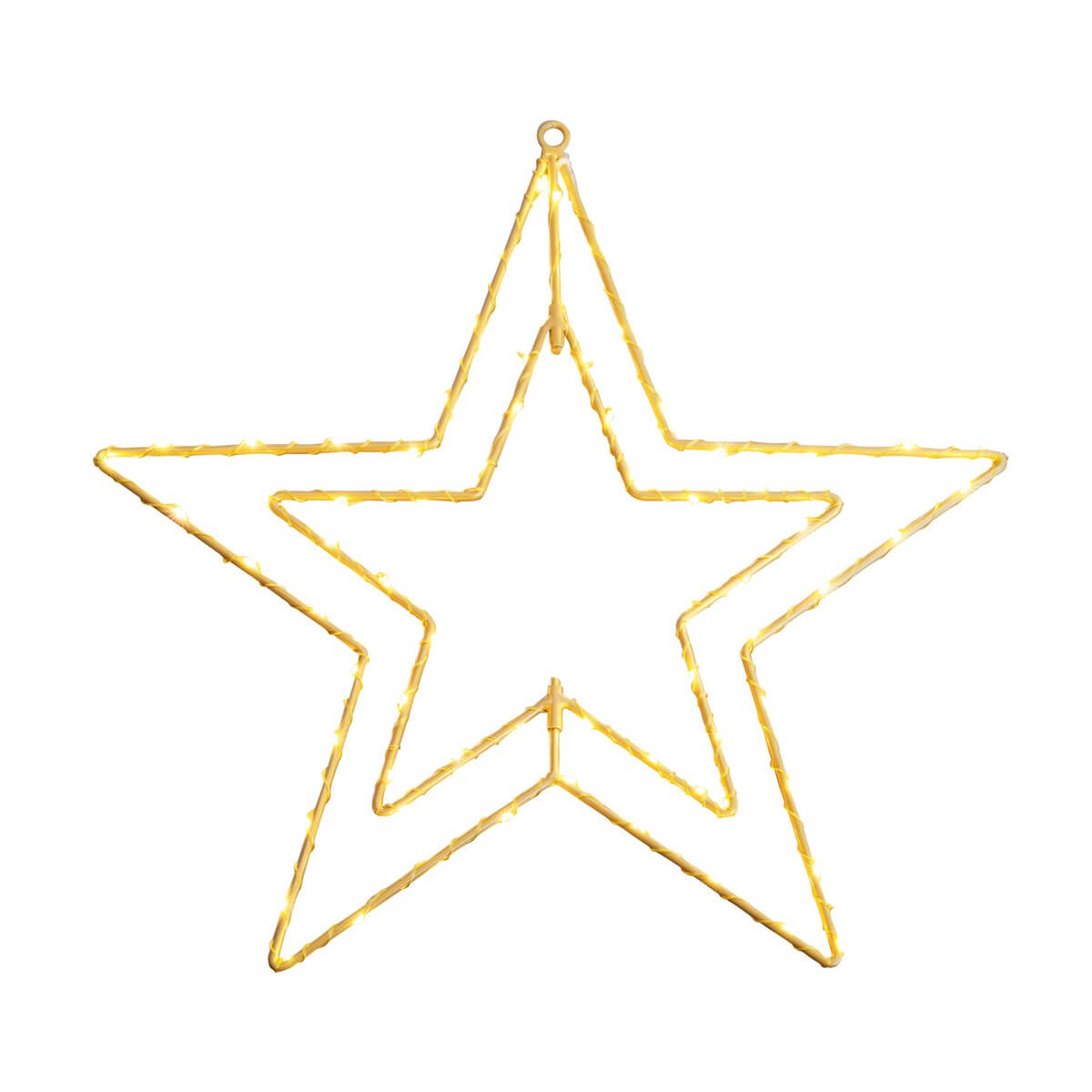 Led kerstster outdoor goud - met metalen draadframe - 40 × 40 × 40 cm