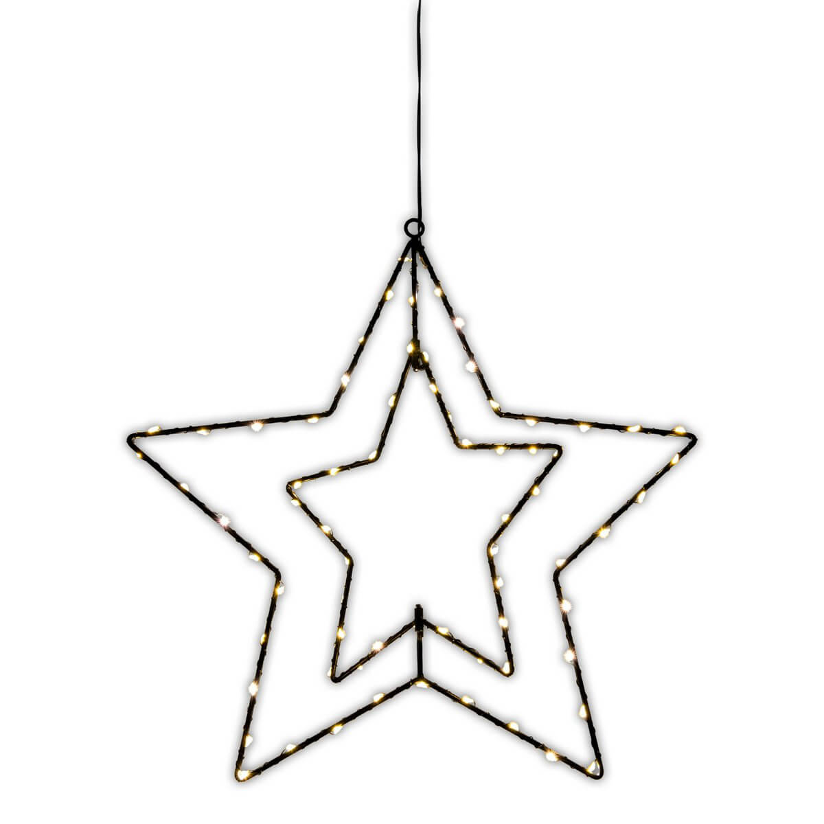 Led kerststerren outdoor zwart - met zuignap - set van 2