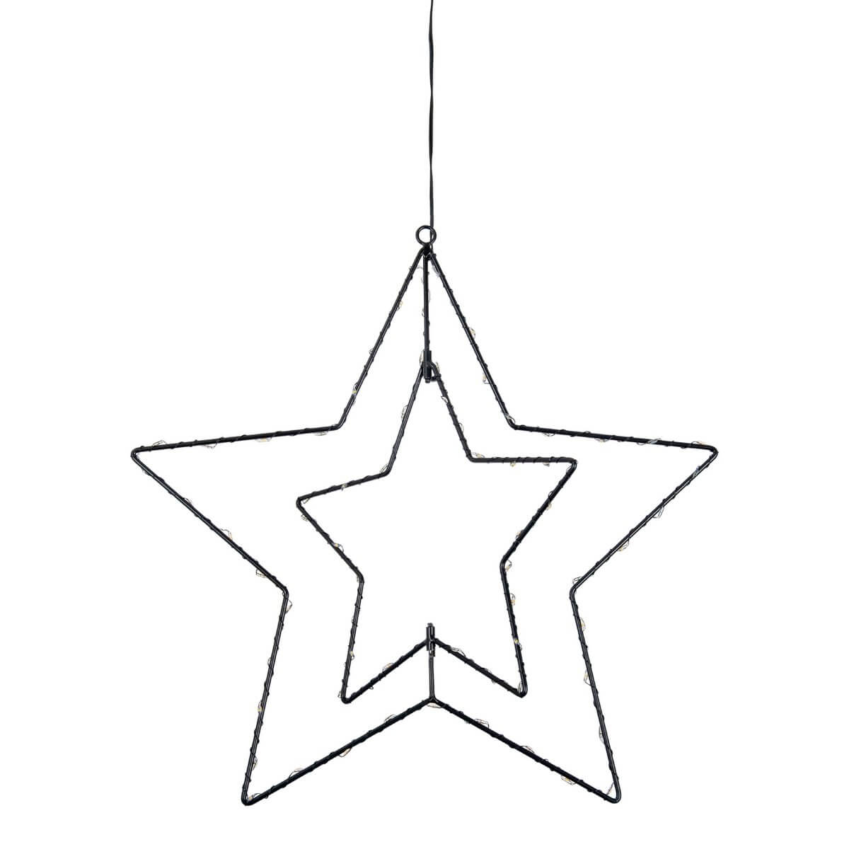 Led kerststerren outdoor zwart - met zuignap - set van 2