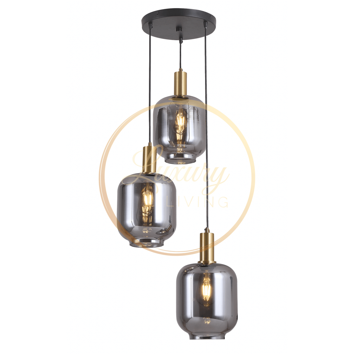 Lily 3-Light Hanging Lamp Round - Luxury Living B.V.