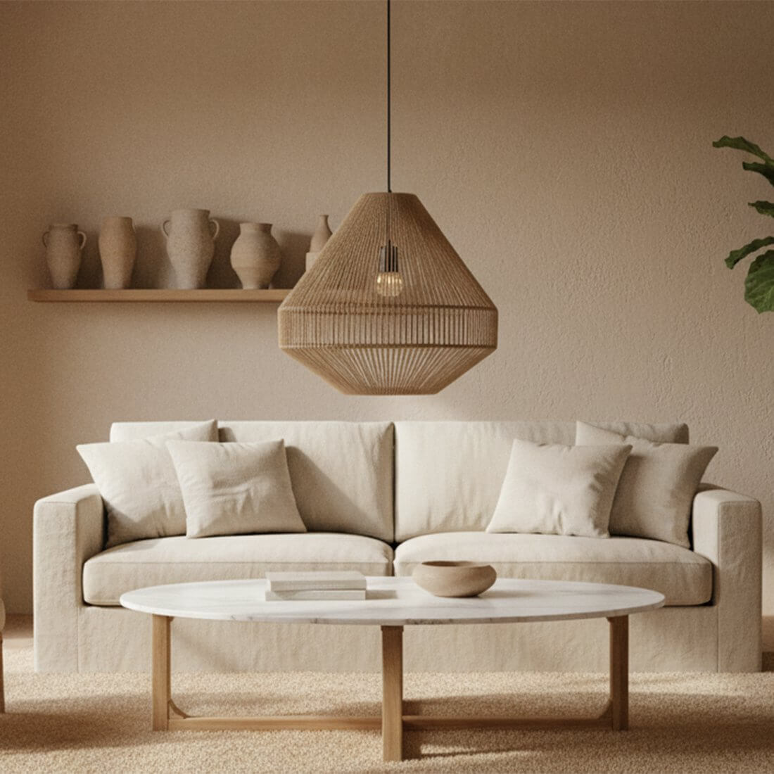 Linea hanging lamp Diamond natural - Raw Materials