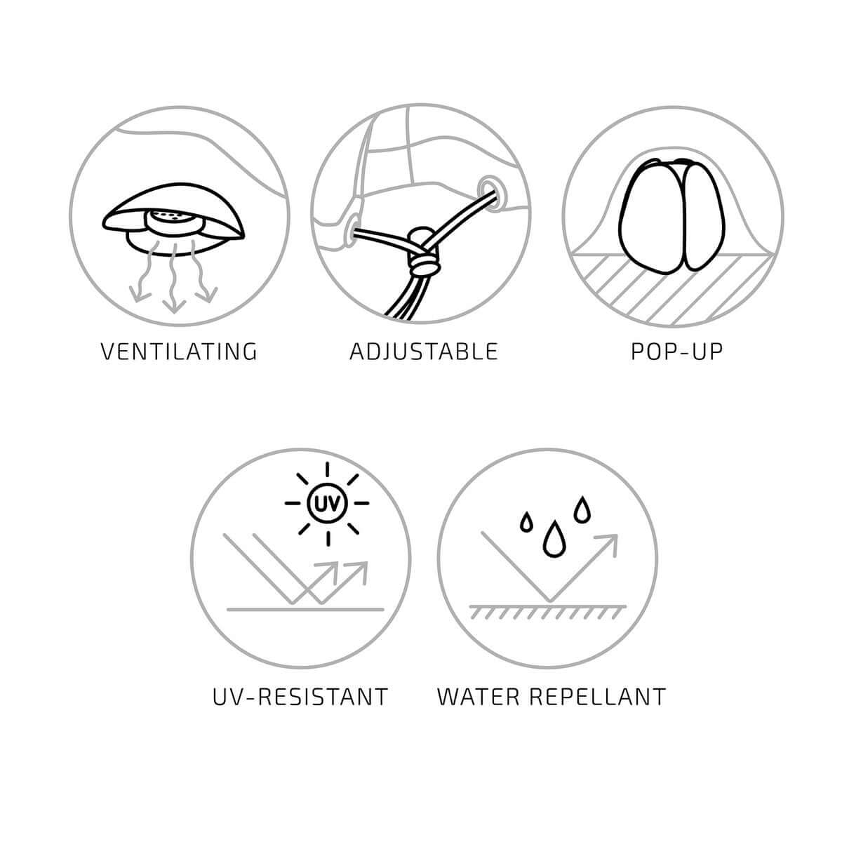 Loungehoes polyester zwart - 210 × 180 × 95 cm